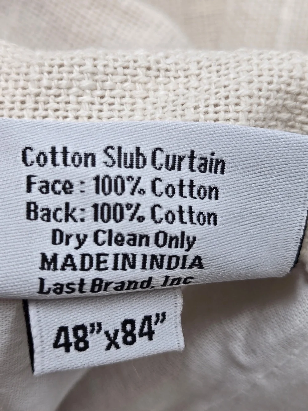 NWT QUINCE Set Of 2 48x84 Cotton Slub Curtains Natural 0893